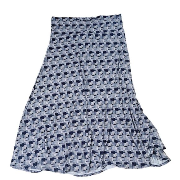 LulaRoe Women's Geometric Print Black Lavender Maxi Skirt Modest Casual sz 3XL - Picture 2 of 7